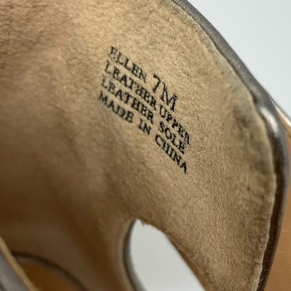 Halston Heritage Ellen Metallic Leather Ankle Strap Platform Sandal 7 Grunge - Picture 13 of 16